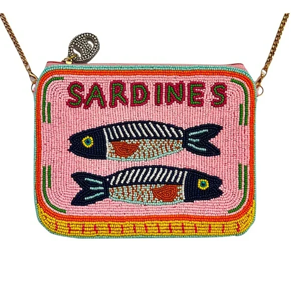 Colorful Sardine Beaded Crossbody Bag - Picture 4 of 5